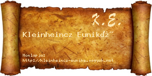 Kleinheincz Euniké névjegykártya